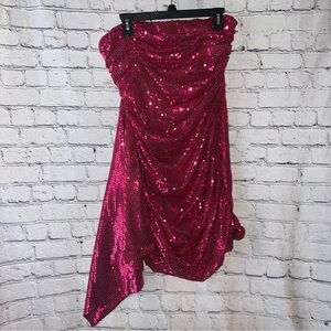 Cider NWT Sequin Mini Dress Strapless with Ruching Size XL